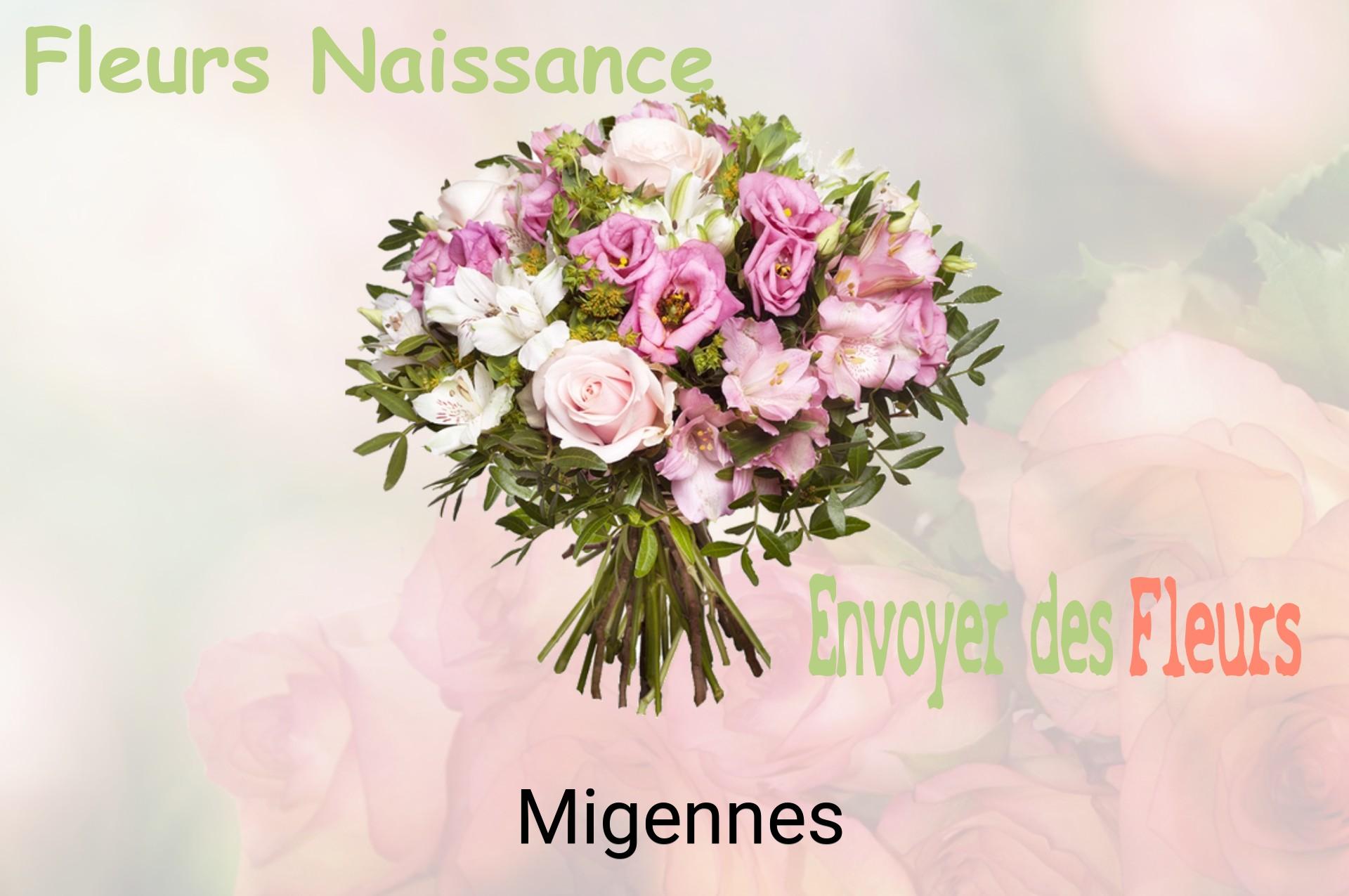 Bouquet de fleurs de naissance livré à Migennes