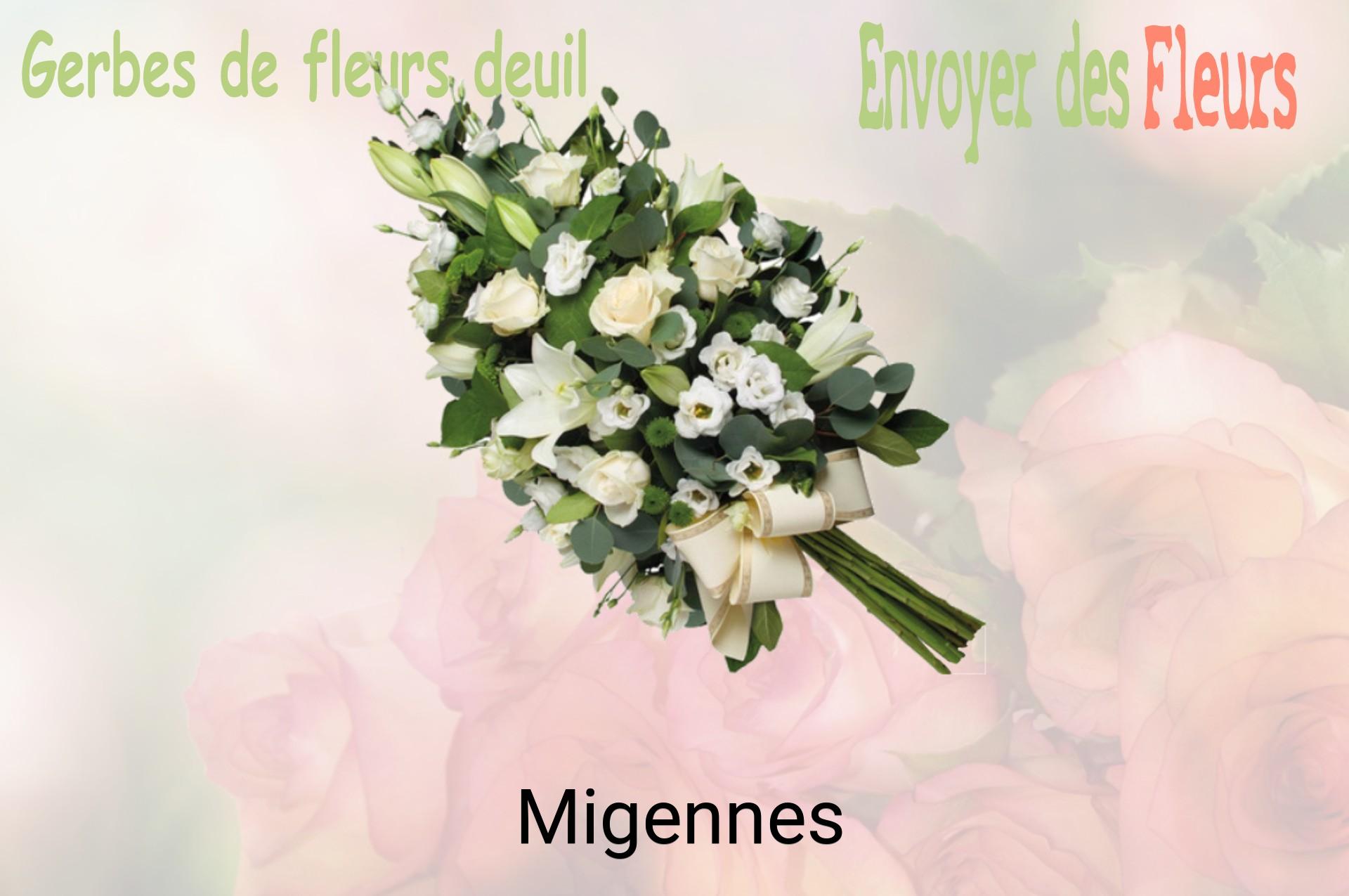 Gerbe de fleurs de deuil livrée à Migennes